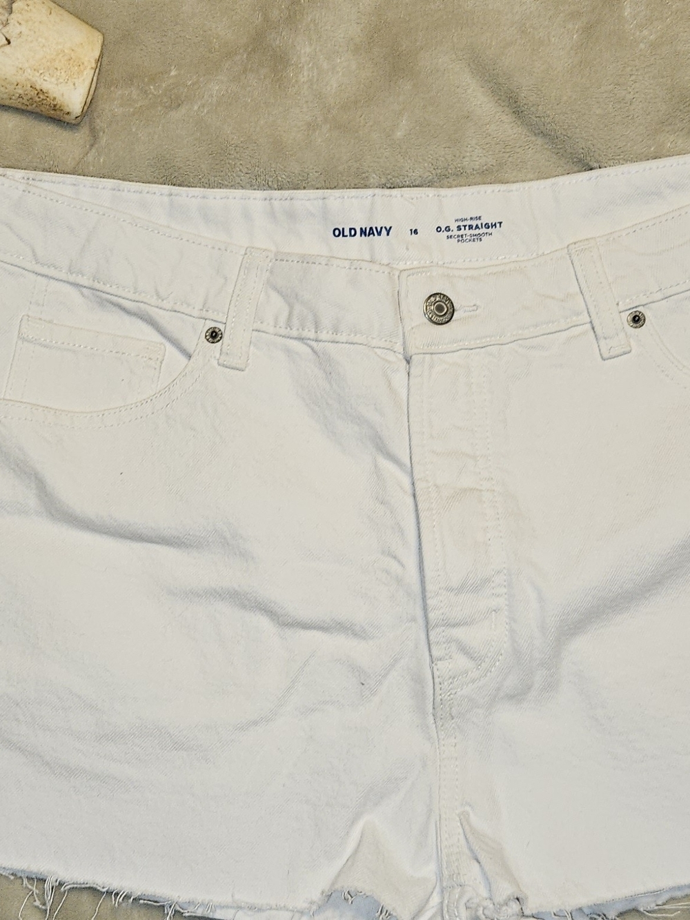 Old Navy White Denim Raw-Hem Shorts